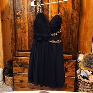 Betsy & Adam Navy one strap party dress size 14,